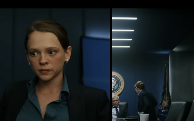 Shira Haas as Sabra in 'Brave New World,' in a split-screen with Harrison Ford (right), coming to theaters in February 2025 (YouTube screenshot, used in accordance with Clause 27a of the Copyright Law)